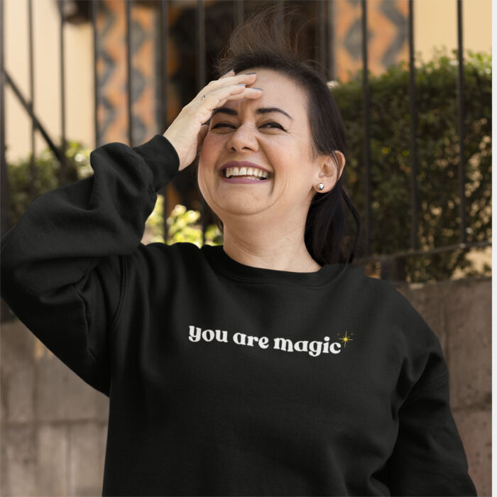You are magic Embroidered black sweatshirt - Unisex Sponge Fleece Crewneck Sweatshirt Thumbnail